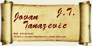 Jovan Tanazević vizit kartica